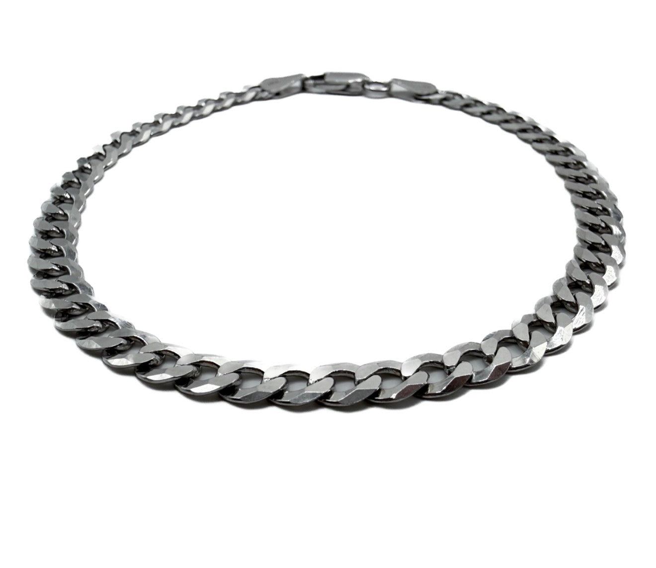 Solid Sterling Silver Curb Bracelet 8"