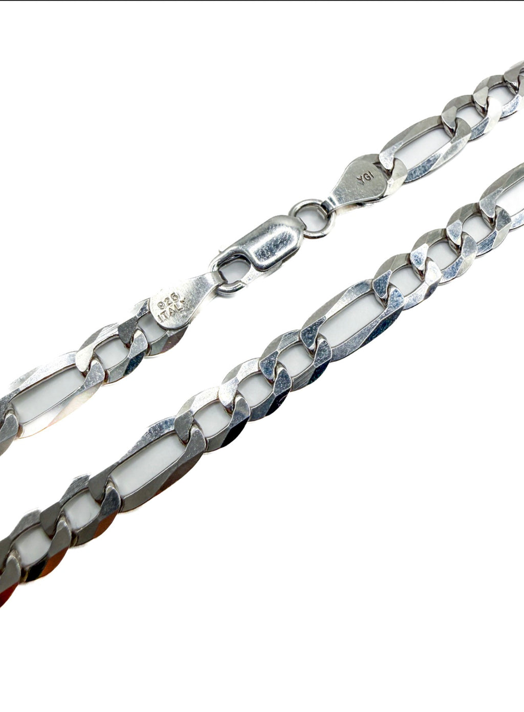 Solid Sterling Silver Figaro Link Bracelet 8"