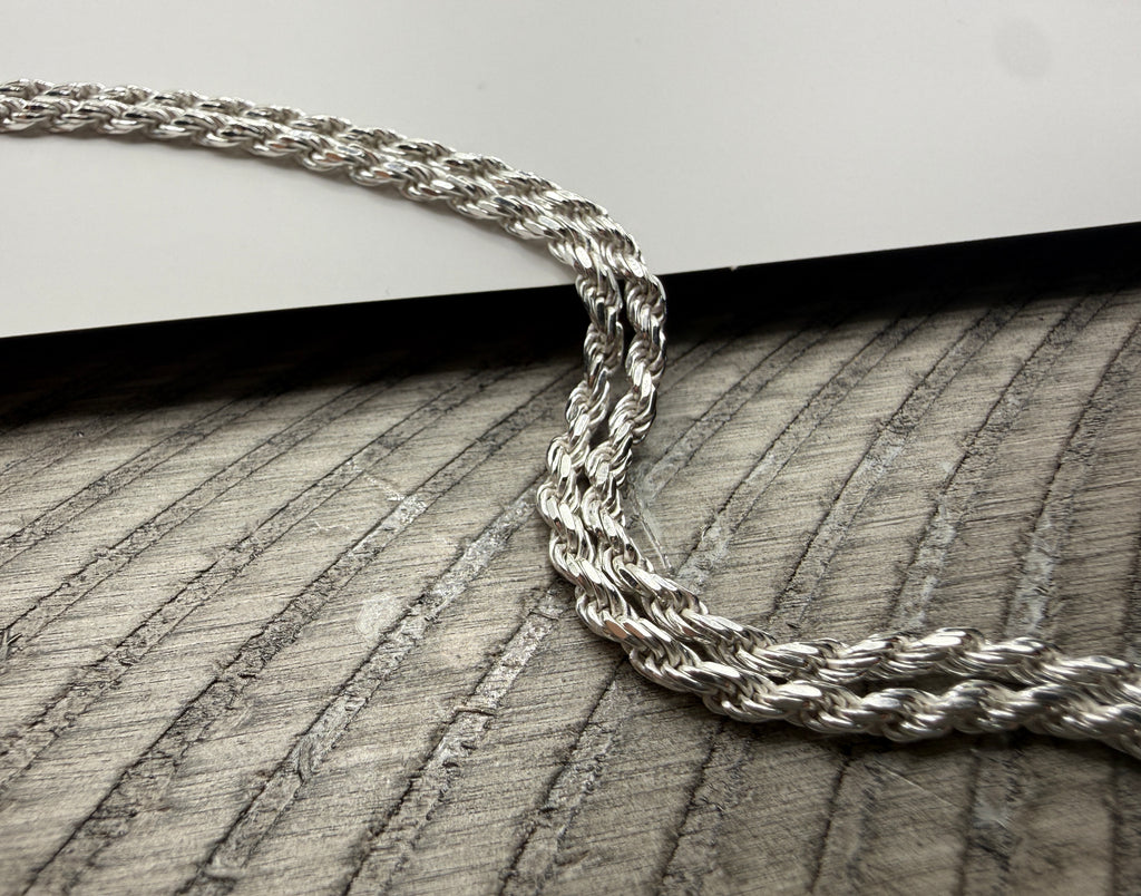Silver King Chain Necklace 22"