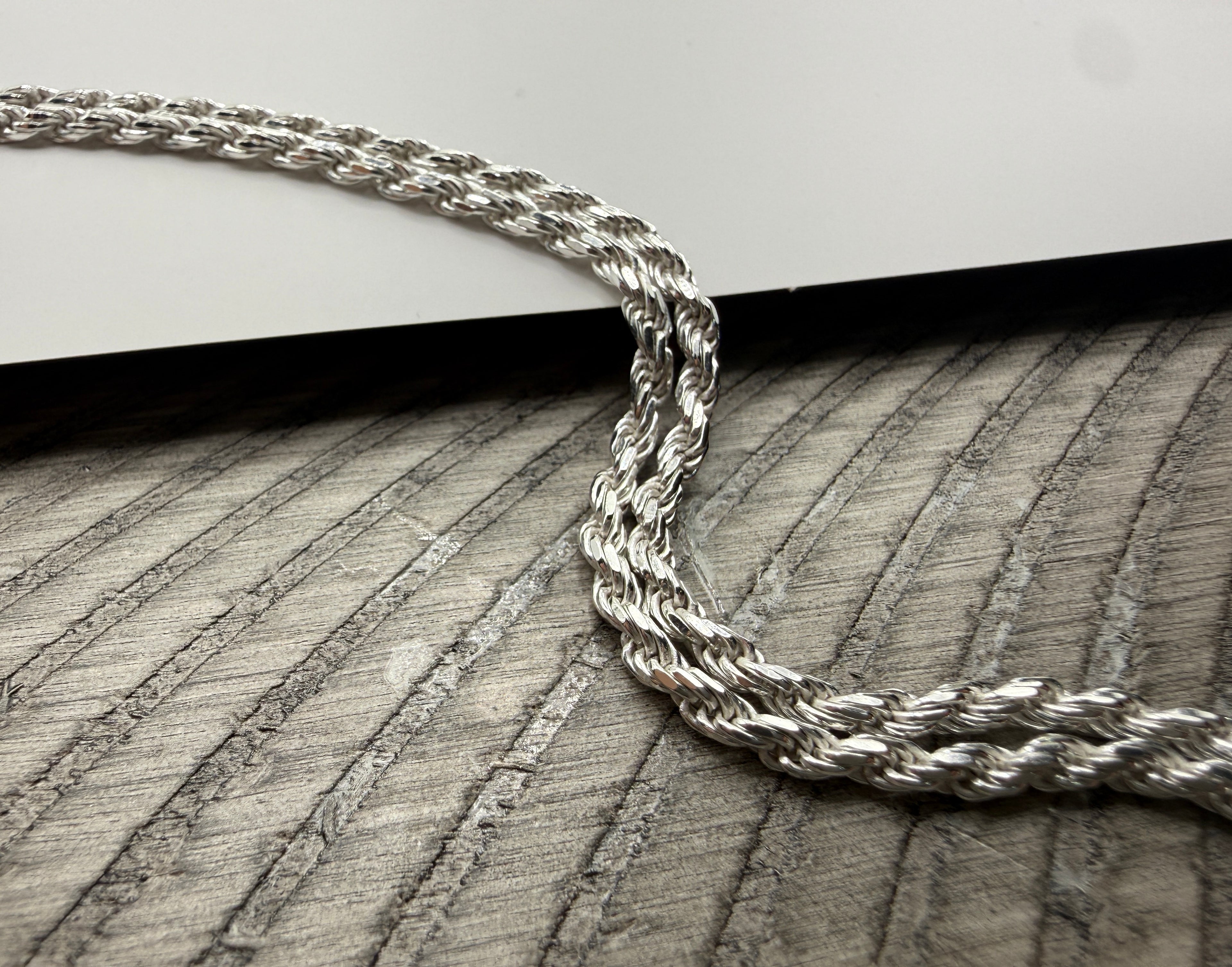 Silver King Chain Necklace 22"