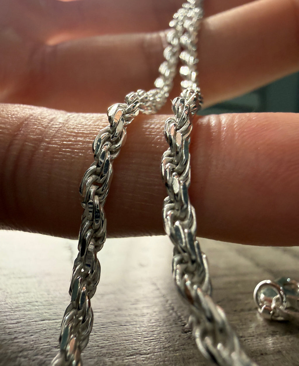 Silver King Chain Necklace 22"