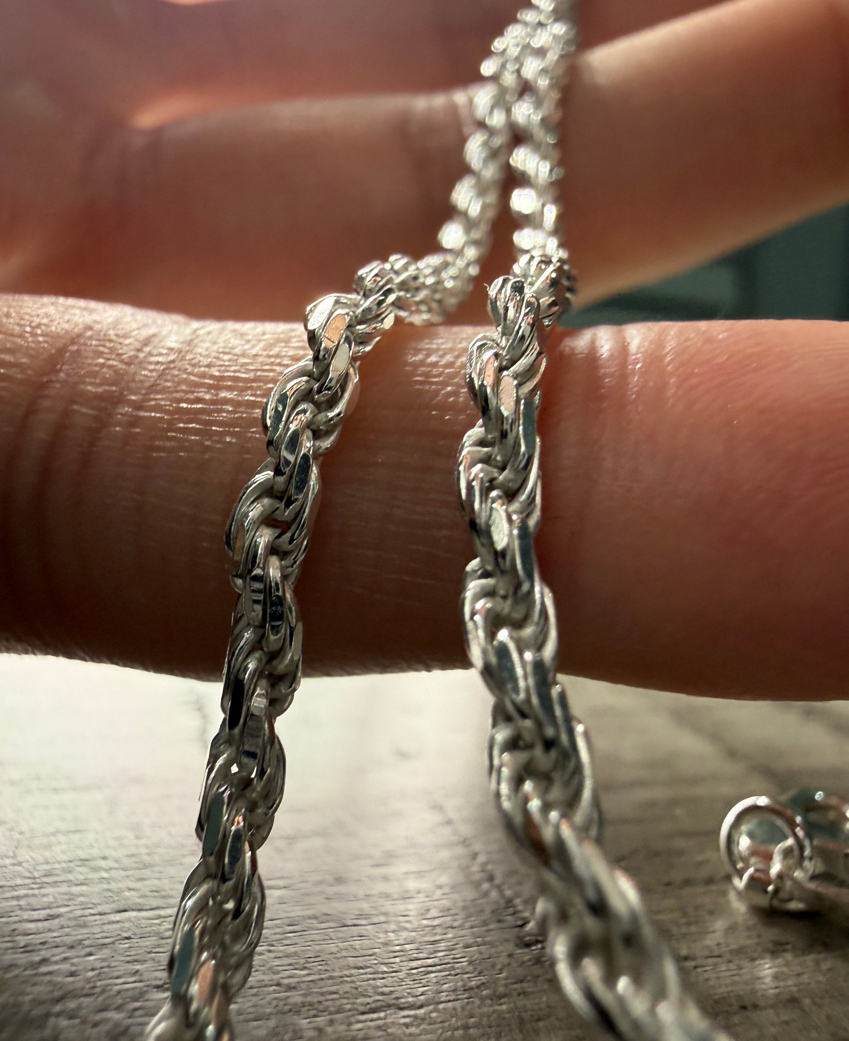 Silver King Chain Necklace 22"