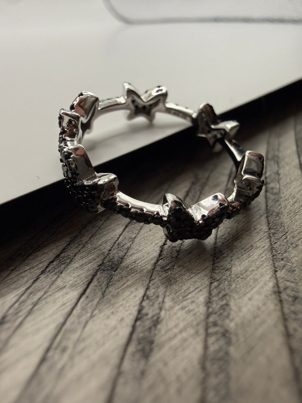 Noir Butterfly Ring 7"