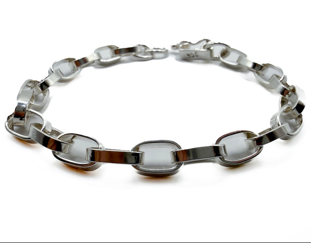 Modern Paperclip Link Chain Bracelet 8"