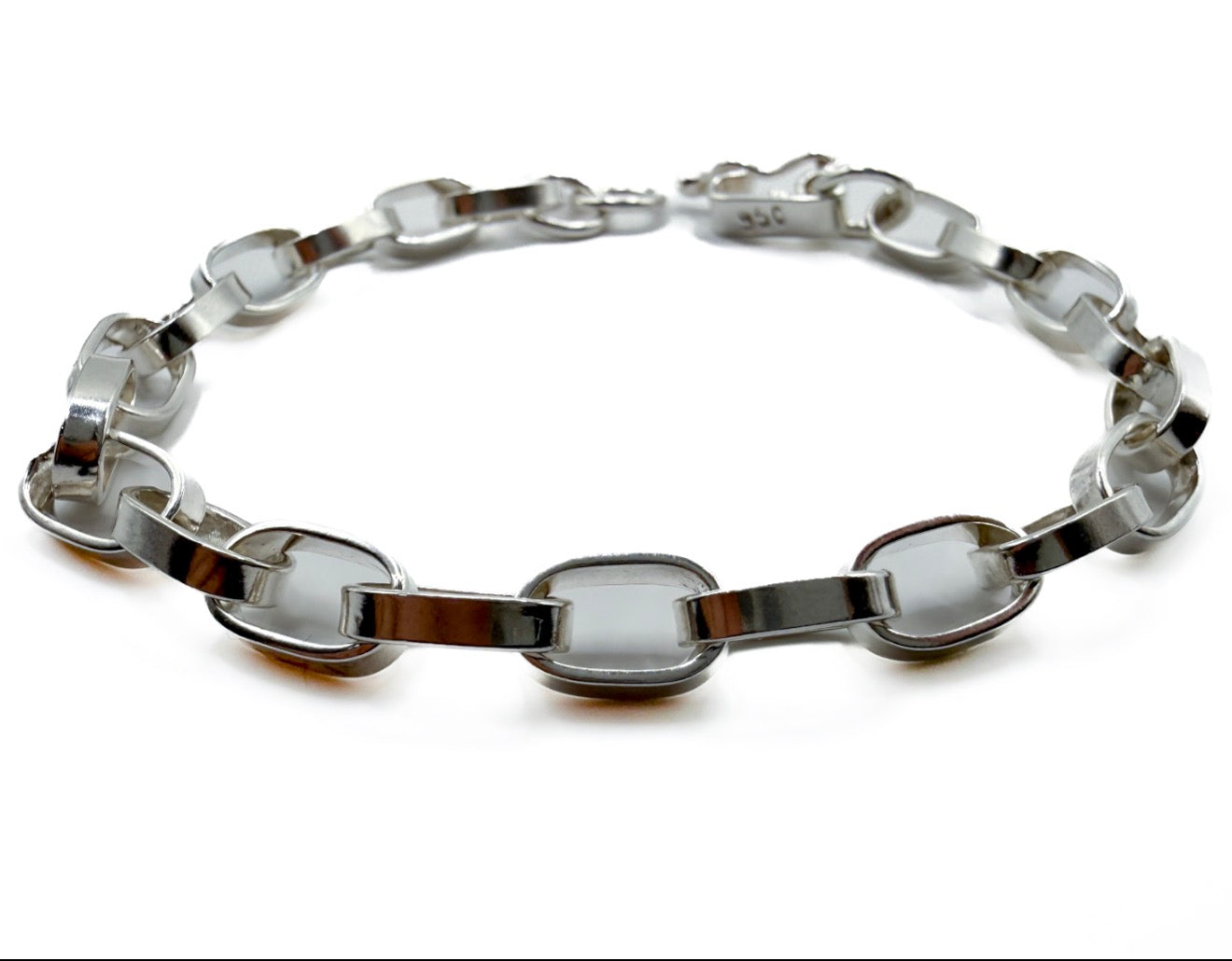 Modern Paperclip Link Chain Bracelet 8"