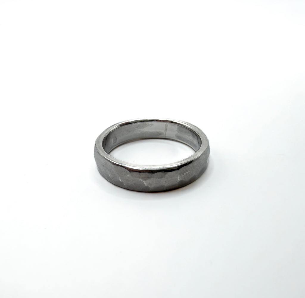Sterling Silver Hammered Band Ring 9"