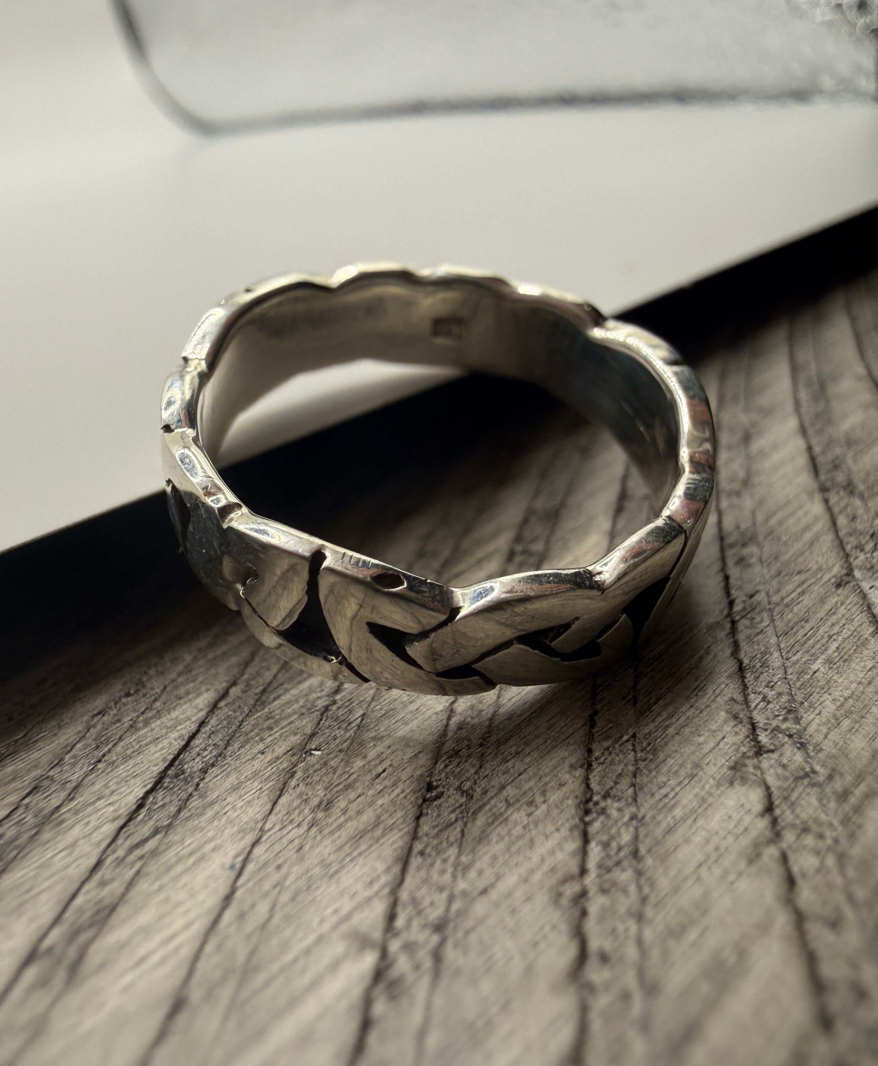 Sterling Silver Woven Band Ring 9.25"
