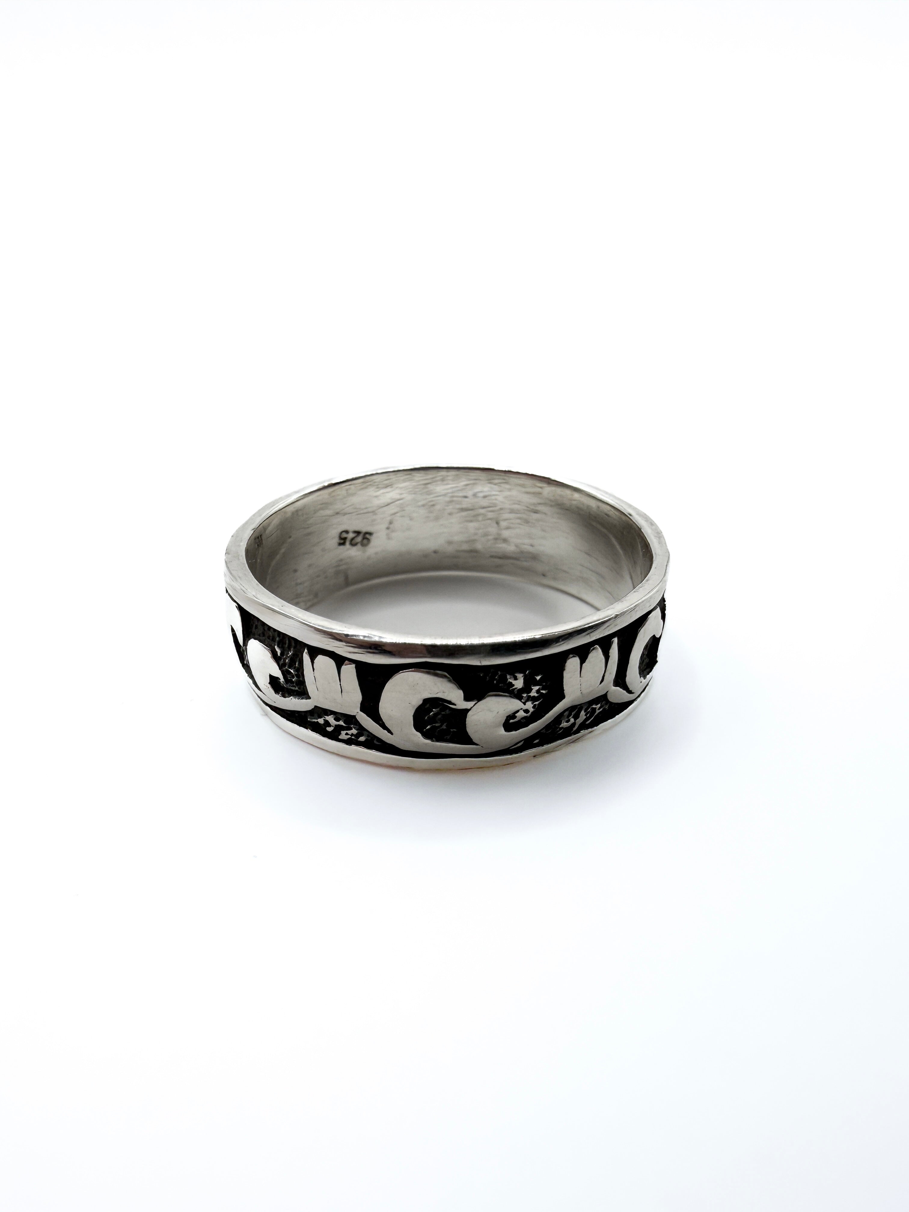 Sterling Silver Scroll Band Ring 11"